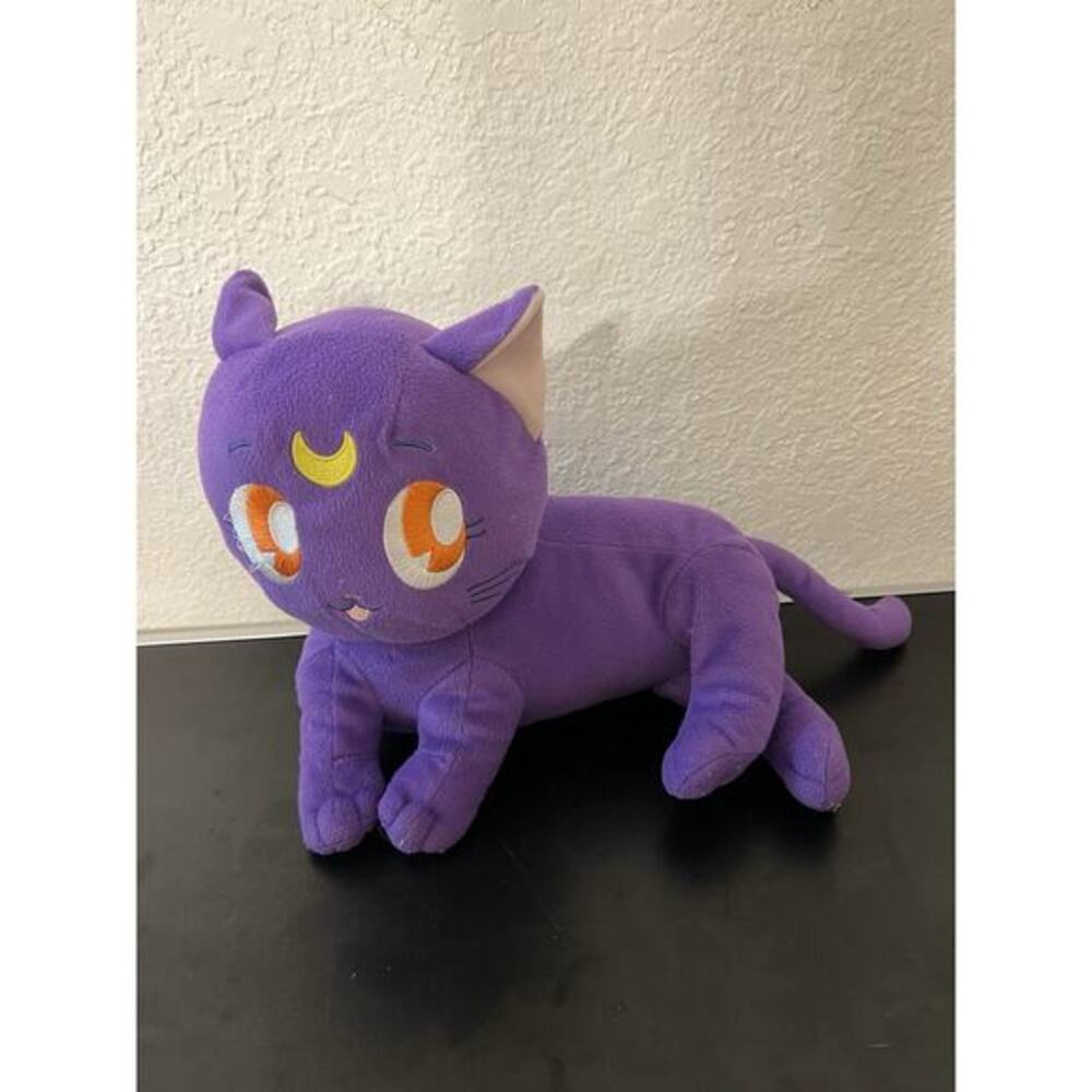 Sailor Moon LUNA CAT 11" Plush Purple Laying